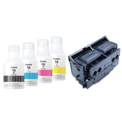 Kit Cabezal + 4 Botellas Canon Maxify Colores1