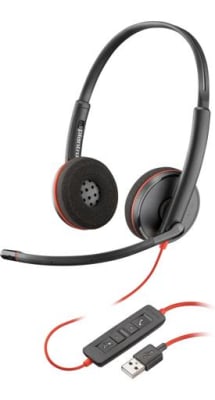 AURICULARES POLY BLACKWIRE 3220 AlAMBRICO CONEXION USB ESTEREO CON MICRÓFONO1