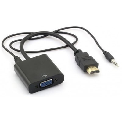Adaptador Hdmi A Vga Full Hd 1080p Negro