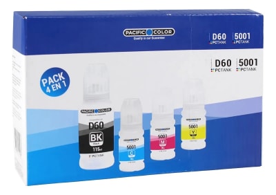 Pack X4 Tintas Alternativas Pacific Compatible Brother D60 5001-C-M-Y
