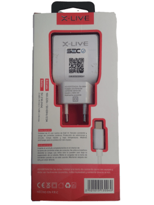 CARGADOR TIPO-C DOBLE PUERTO USB 2.1A X-LIVE