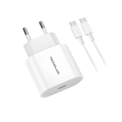 CARGADOR DE CELULAR TECNOLAB CABLE USB-C USB-C 1 METRO 20W 3A TL464