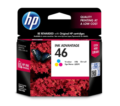Cartucho De Impresora Hp 46 Tricolor 750 Páginas Deskjet Adv 2020Hc/2520/2029/4729 14 Ml Tricolor1