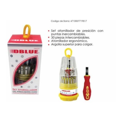 SET DE ATORNILLADORES DE PRECISION DBLUE 31 PIEZAS DBHCE31