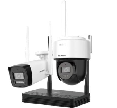 KIT CÁMARAS DE SEGURIDAD HIKVISION WIFI 2 CÁMARAS DOMO x1 BULLET x1 IP 2 MP Y NVR1