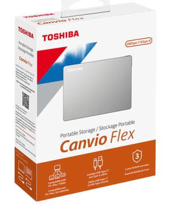 Disco Duro Externo Portátil Toshiba Canvio Flex 4Tb Usb-C A Micro-B Lec 5000Mb/S Esc 480Mb/S1