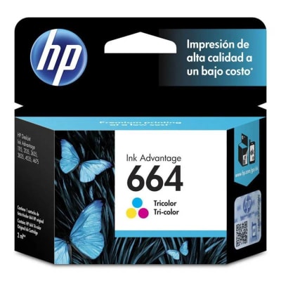 CARTUCHO TINTA DE IMPRESORA HP 664 ADVANTAGE TRICOLOR  F6V28AL 100 PÁGINAS