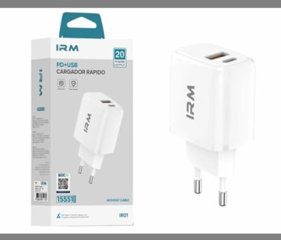 Cargador De Pared Irm Usb Y Usb-C Pd 20W IR011