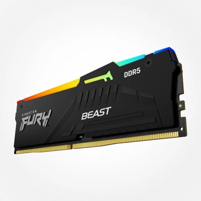 MEMORIA RAM KINGSTON FURY BEAST RGB DDR5 DIMM 5600MHZ PC5-44800 CL40 1.25V SIN BUFFER ON-DIE ECC1