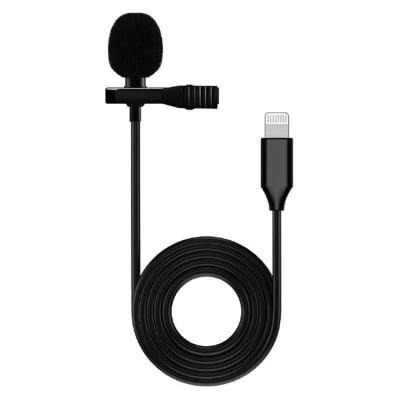 Micrófono Lavalier De Solapa Clip Lightning Negro1