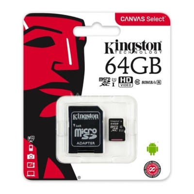 TARJETA MICRO SDXC KINGSTON 64GB CLASE 101