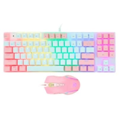 Teclado Gamer Mecánico Rosado G26 + Mouse Onikuma Cw9051