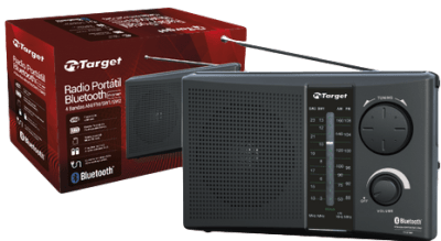 RADIO PORTÁTIL BLUETOOTH TARGET 4 BANDAS AM/FM/SW1/SW2 RECARGABLE1