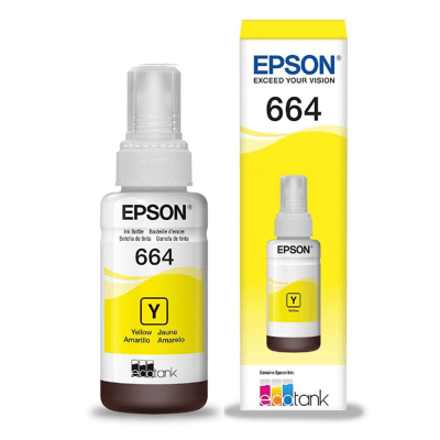 Botella De Tinta Epson T664 6500 Páginas L200/L110/L210/L355 Amarillo1