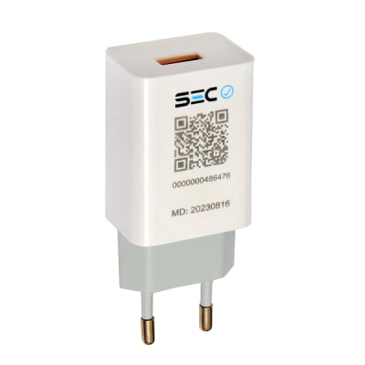 CAGADOR DE PARED TECMASTER 1 PUERTO USB 18W 3A TM-200516-1