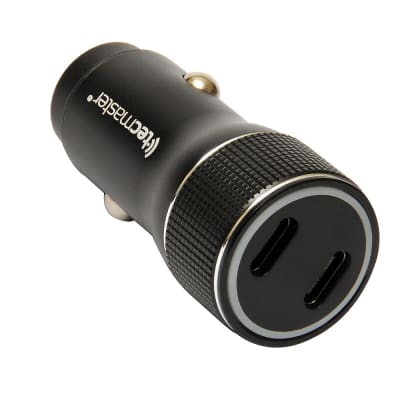 CARGADOR DE AUTO TECMASTER DOBLE PUERTO USB-C 40W (20W + 20W) PD 3.0 12V/24V METALICO TM-2005421