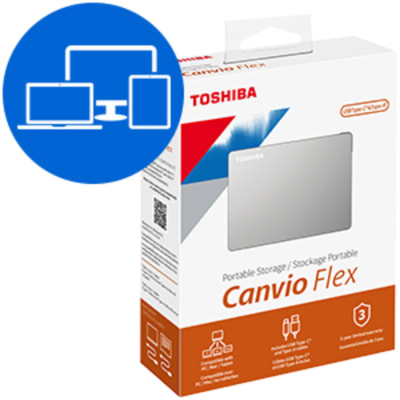 Disco Duro Externo Portátil Toshiba Canvio Flex 1Tb Usb 3.0 Lectura 5000Mb/S Escritura 480Mb/S1