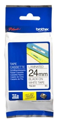 Cinta Laminada Brother Texto Negro Sobre Fondo Blanco Tze-251
