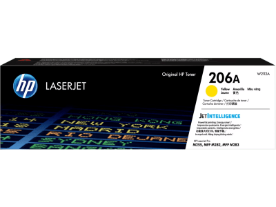 Toner De Impresora Hp 206A Laserjet M255Dw-Nw / M283Cdw 1250 Páginas Amarillo1