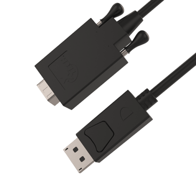 CABLE CONVERTIDOR CON CONECTOR DISPLAYPORT MACHO A VGA MACHO 1.8MTS RESOLUCIÓN 1920x1080p1