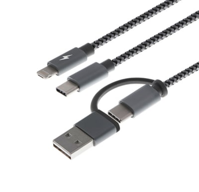 CABLE 5 EN 1 XTECH MICRO USB/LIGHTNING/TIPO-C XTC5601