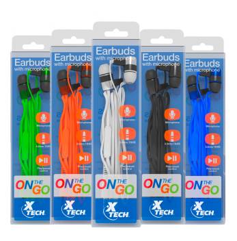 PACK 10 AUDIFONOS C/MICROFONO XTECH JACK3.5MM CABLE 1 METRO MULTICOLORES1