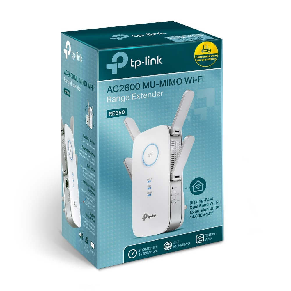 Extensor de Rango Wifi TP-Link RE650 AC2600 4 antenas Mu-Mimmo 1733mbps5