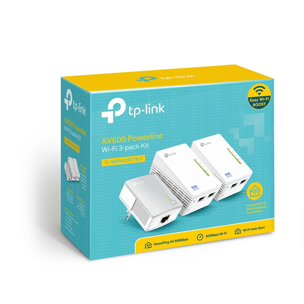 Kit Extensor Powerline Tp-link TL-WPA4220 TKIT 3 Pack WiFi AV600 300 Mbps3