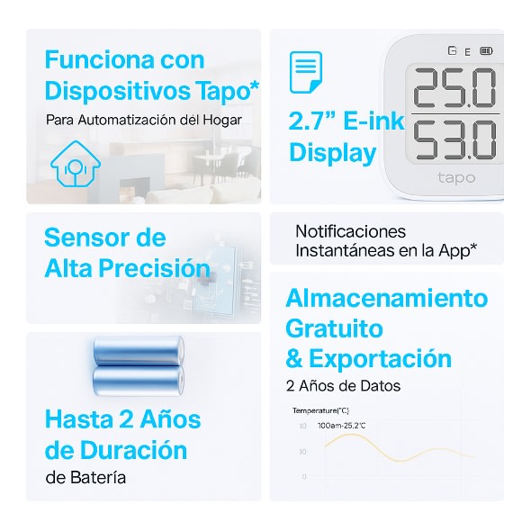 Monitor de Temperatura y Humedad Tp-link Tapo T3152