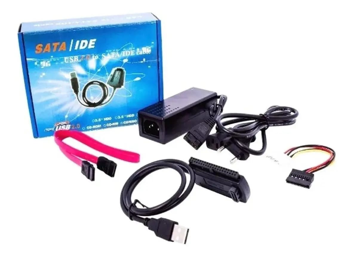 Convertidor Sata Ide A Usb Para Disco Duro 2.5 Y 3.5 Negro2