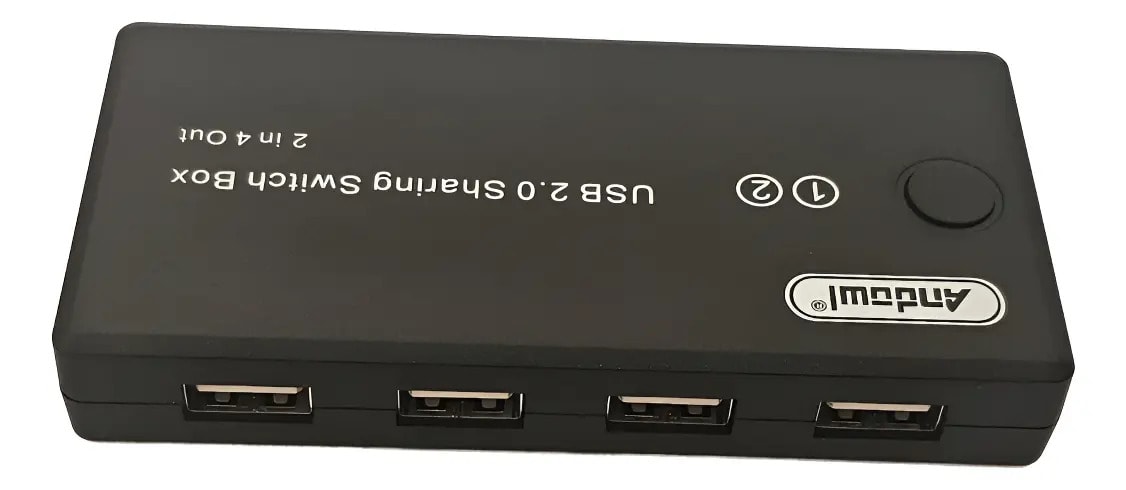 Switch Kvm Conmutador Usb 2.0 2x4 Usb 2 Usb In A 4 Usb Out 0