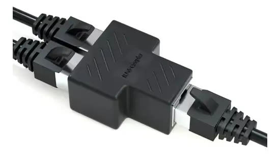 Adaptador Splitter Copla Rj45 Divisor 1 A 2 Vía Doble Puerto2
