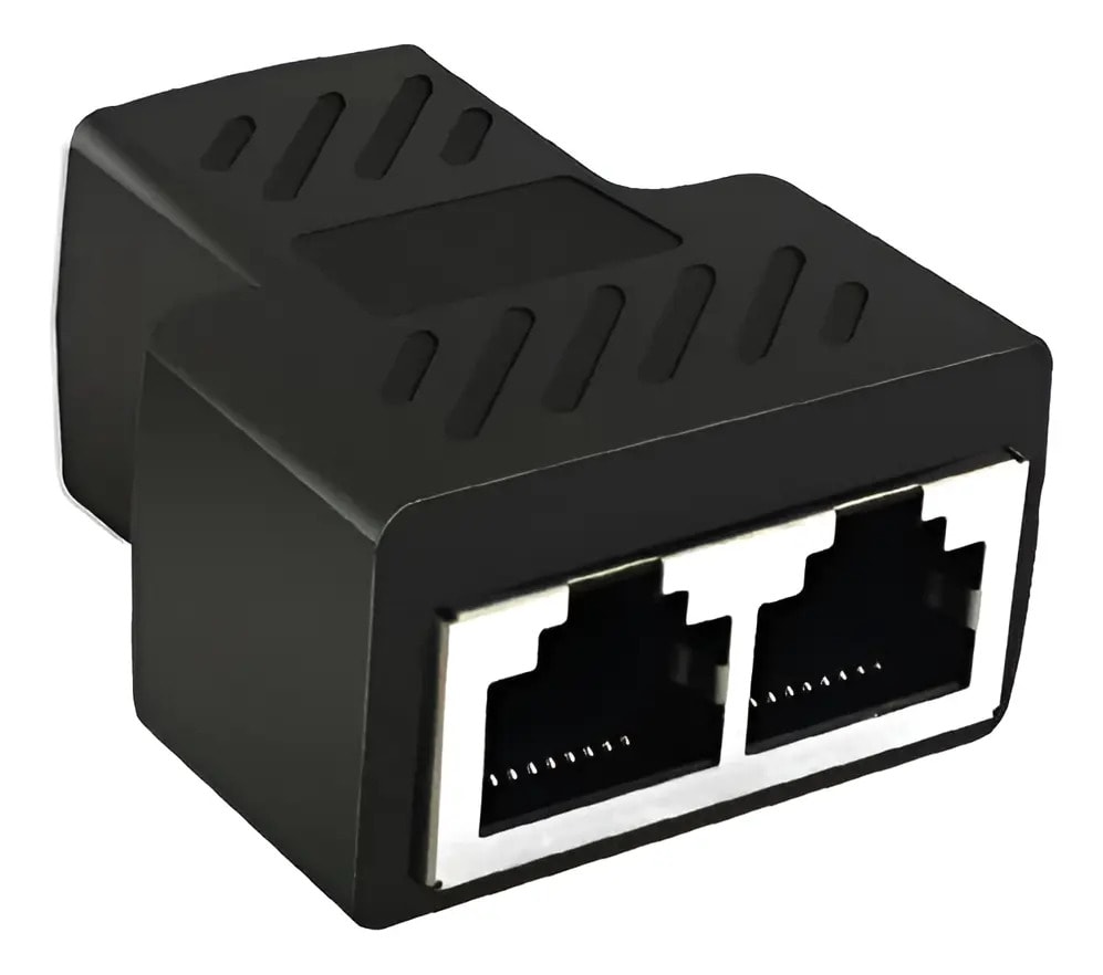 Adaptador Splitter Copla Rj45 Divisor 1 A 2 Vía Doble Puerto 0