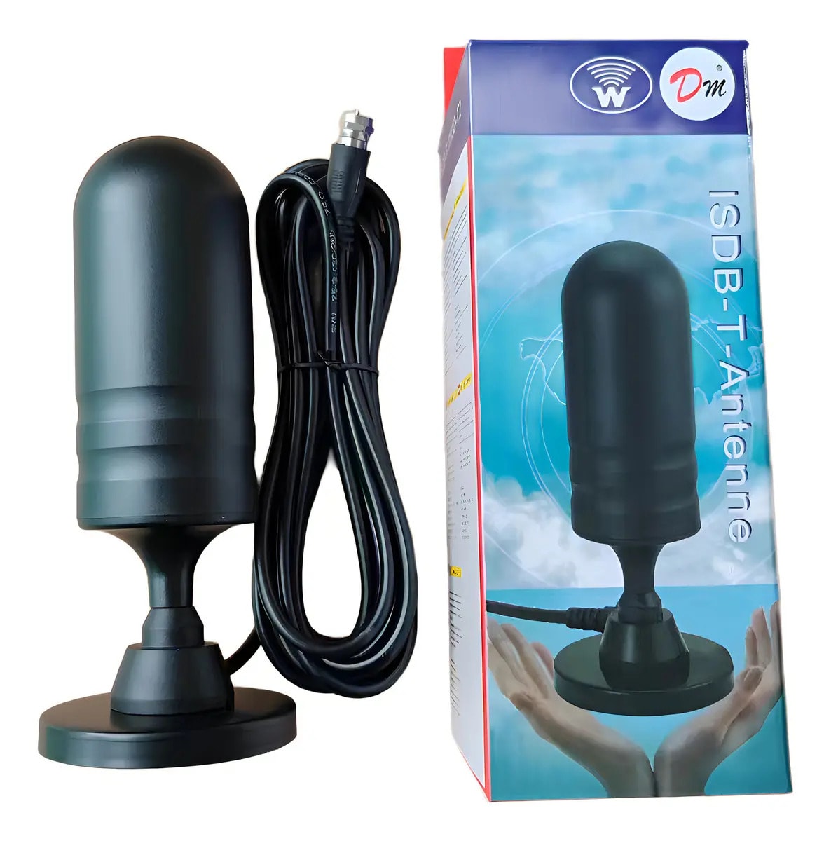 Antena Tv Digital Terrestre Interior Isdb-t Hd 30dbi Coaxial Base Magnética 3m4