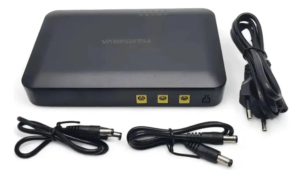 Mini UPS Marsriva Bivolt Kp1 Plus 18 W Salida 3 en 1 y USB 2.1 16000 mAh Para Moden CCTV4