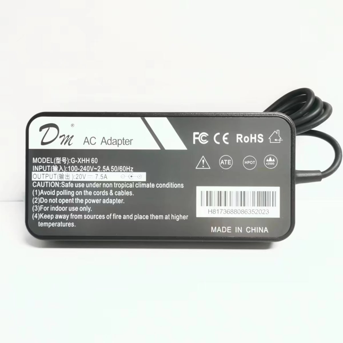 Cargador Alternativo Notebook Asus 20V 7.5A Conector 6.0*3.7Mm 0