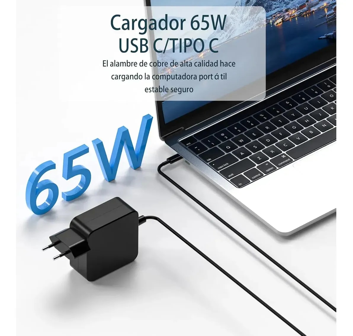 Cargador Alternativo Notebook Tipo-C Compatible Asus 20V 3.25A 65W Max3
