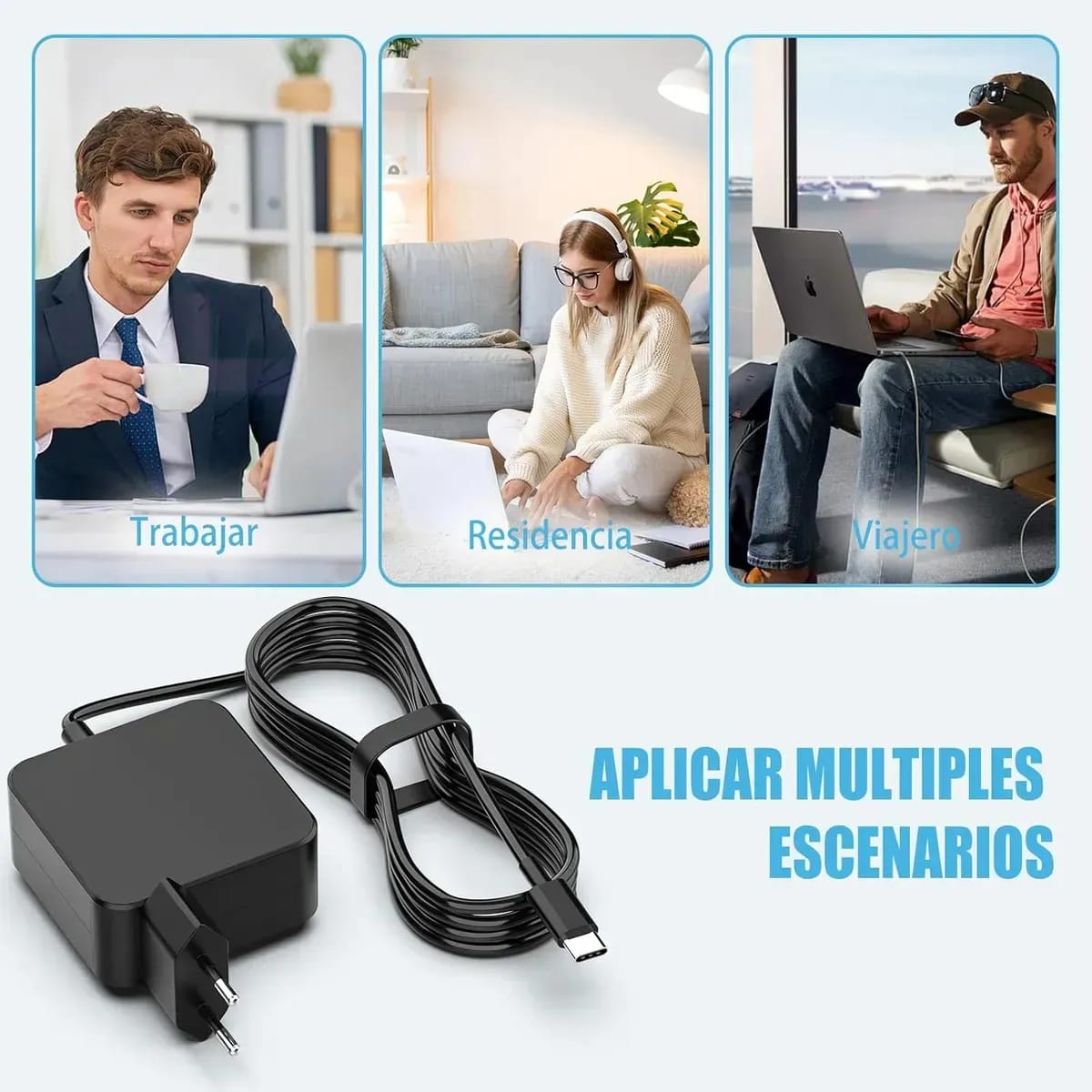 Cargador Alternativo Notebook Tipo-C Compatible Asus 20V 3.25A 65W Max5