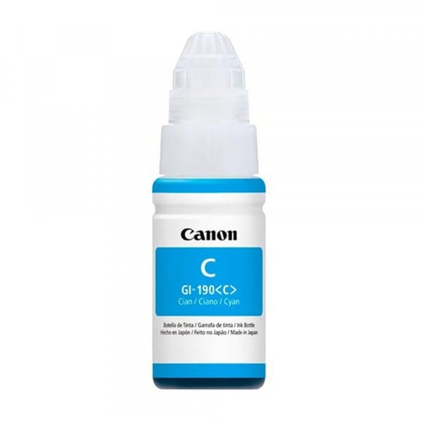 Botella De Tinta Canon Gi-190 Cyan Para Imp G-1100/G2100/G3100 7000 Pag 70 Ml 0