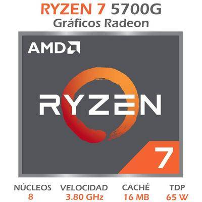 Procesador Ryzen 7 5700G 8 Cores 3.8 Ghz (4.6Ghz Max) Radeon Vega Am42
