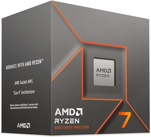 PROCESADOR AMD RYZEN 7 8700F AM5 AI 4.1 GHZ 8 NÚCLEOS 16 HILOS 65W NPU 0