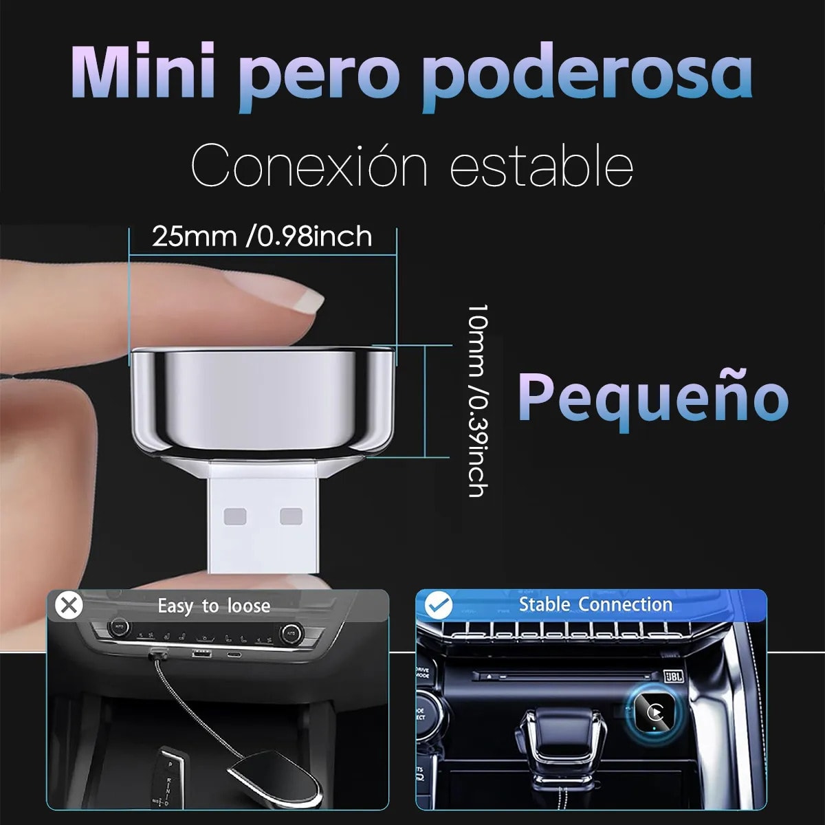 Adaptador Carplay Bluetooth Sin Boton Compatible Auto Android3