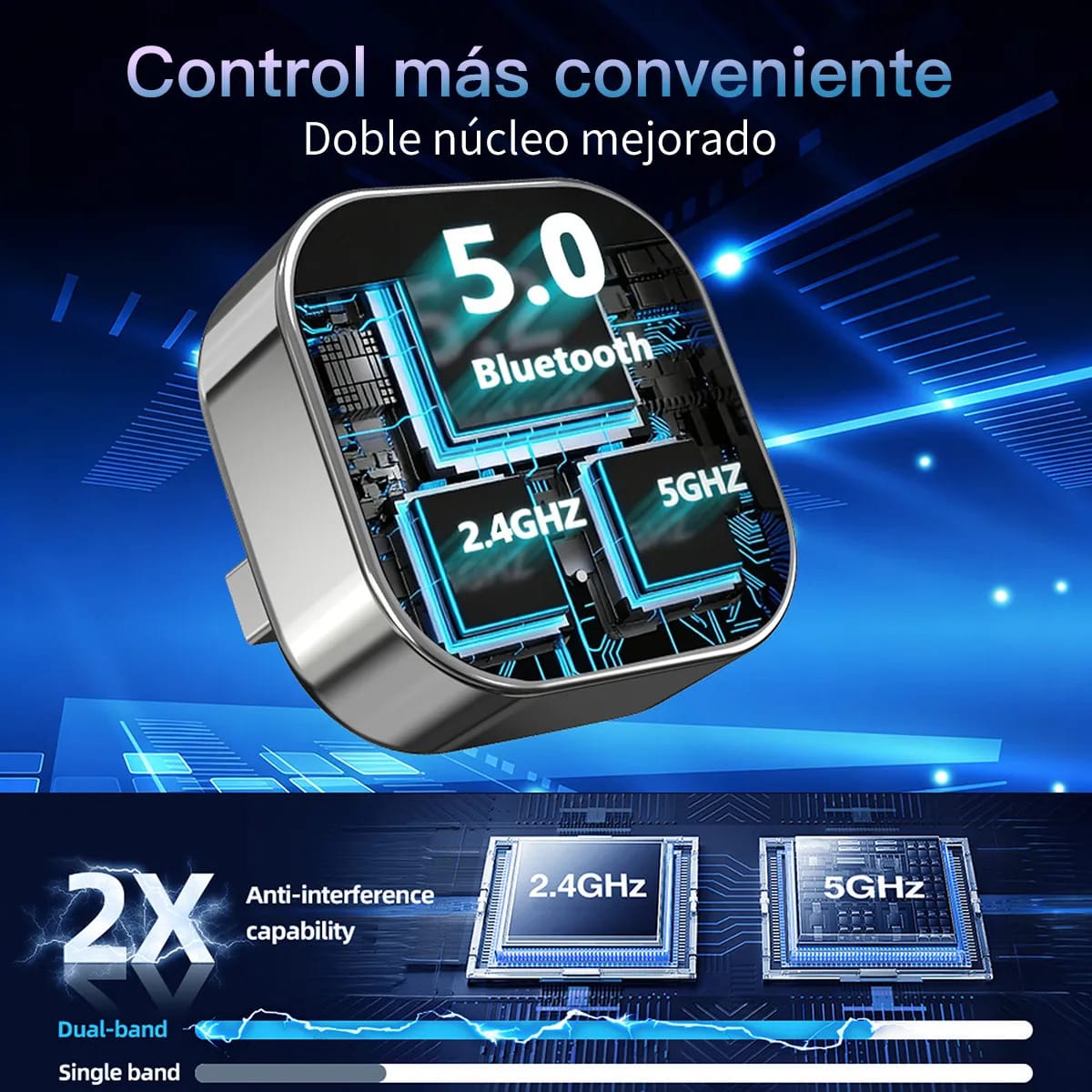 Adaptador Carplay Bluetooth Sin Boton Compatible Auto Android6