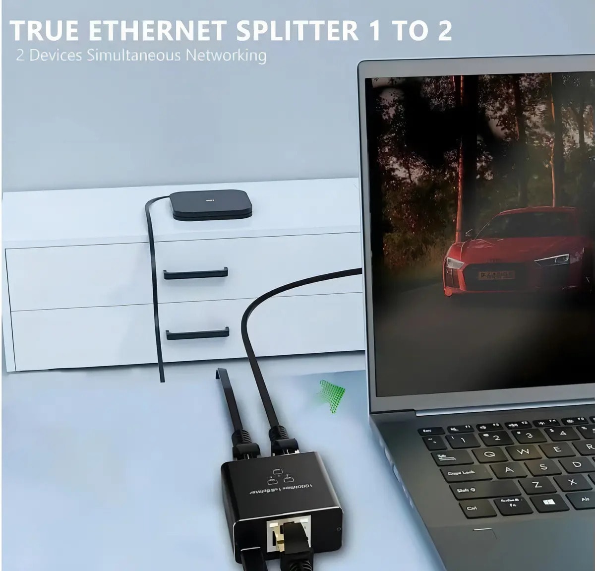 Divisor Ethernet 1 a 2 Gigabit Expansor de Red de 1000 Mbps Conmutador de red5