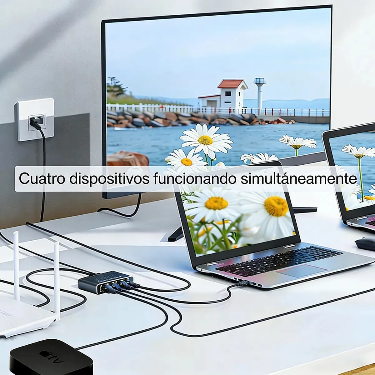 Divisor Ethernet 1 a 4 Gigabit Expansor de Red de 1000 Mbps Conmutador de red,3