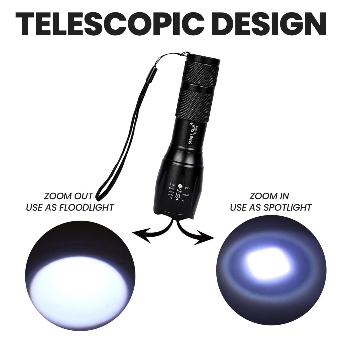 Linterna Led Con Zoom 1200 Mah Pila Recargable 18650 Con estuche3