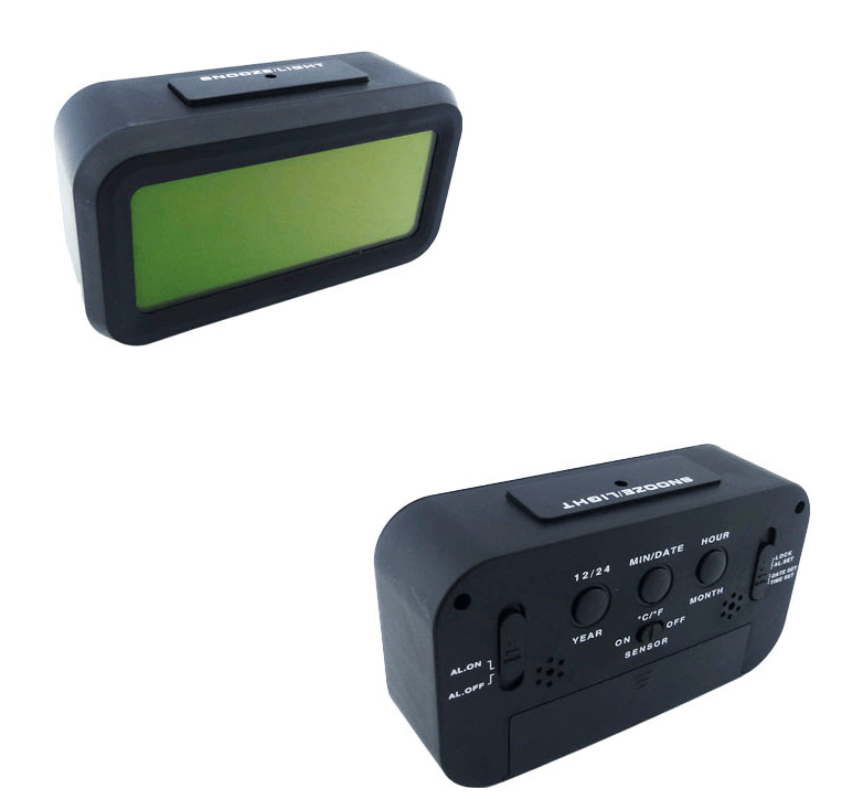 RELOJ DIGITAL DESPERTADOR 13.5X7cm MARCA TEMPERATURA Y FECHA3