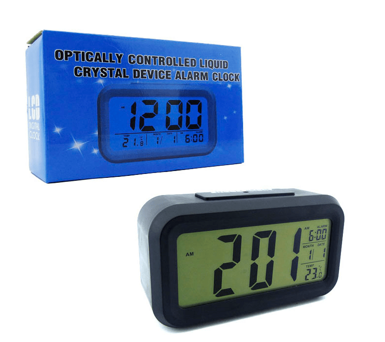 RELOJ DIGITAL DESPERTADOR 13.5X7cm MARCA TEMPERATURA Y FECHA4
