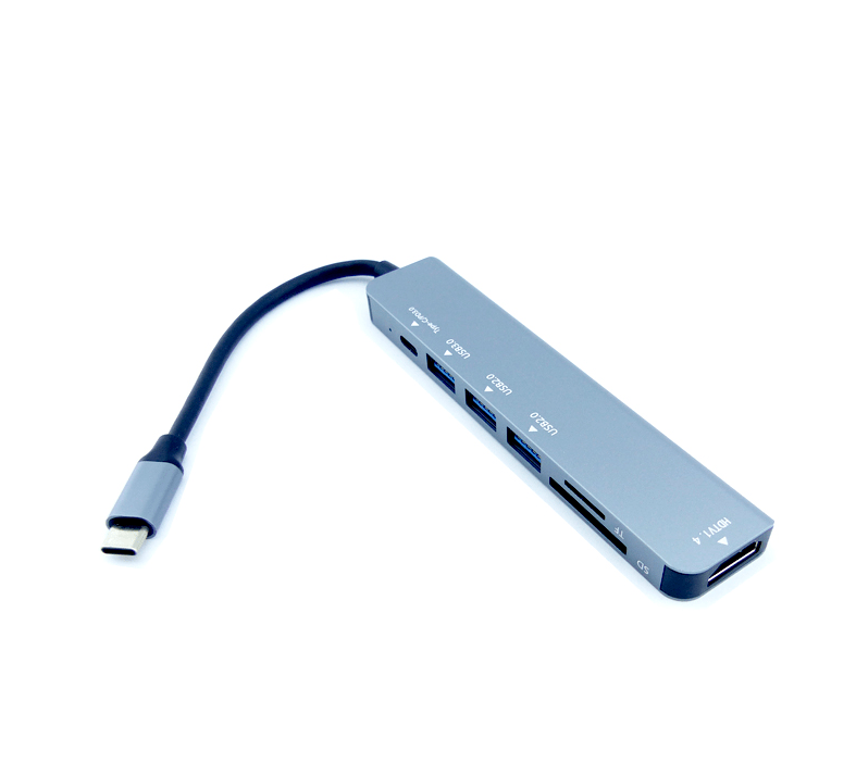HUB TIPO-C 7 EN 1 HDMI X1 SD X1 TF X1 USB 3.0 X3 PD X12