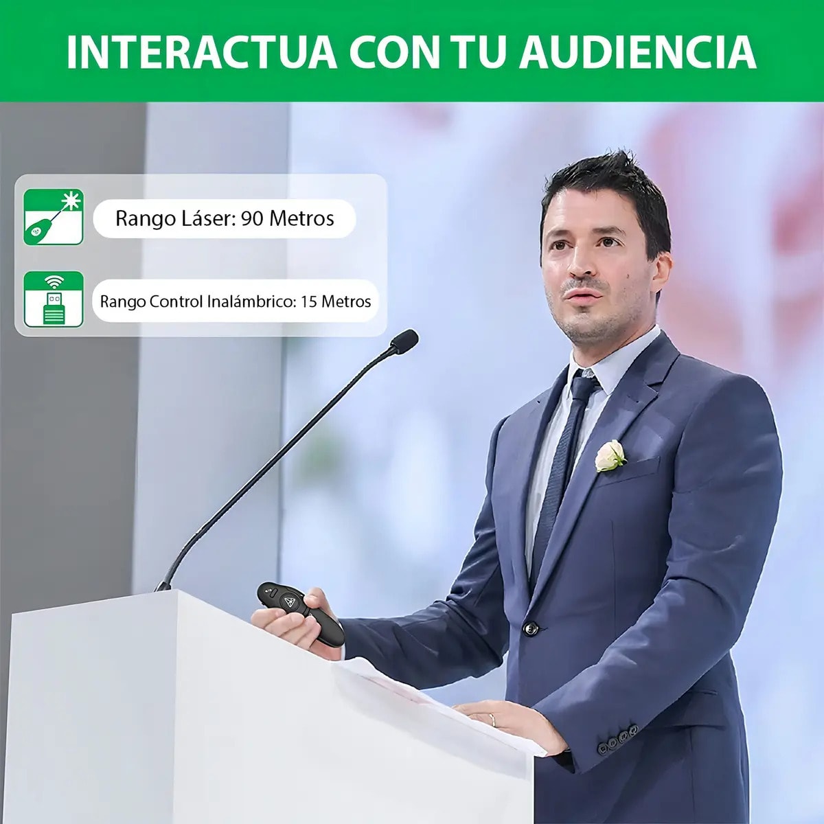 Puntero Laser Presentador Diapositivas Usb 2.0 10 Metros Alcance5
